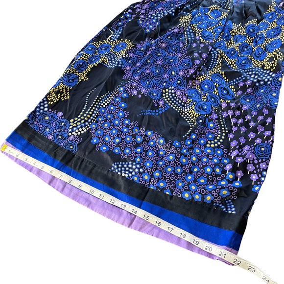 Calypso 100% Silk A Line Floral Dress Keyhole Front size Small - Picture 15 of 17